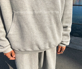 Fashionkova  No. 3135 GRAY KNITTED HOODIE AND WIDE SWEATPANTS (TOP & BOTTOM)