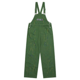 Fashionkova  Party Outfit  Green Jean Jumpsuits Women New Vintage Baggy Denim Overalls Cute Straight Loose Wide-leg Pants Female