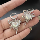 Fashionkova Simple Trendy Irregular Love Pendant Earrings Men Women Fashion Party Jewelry Y2K EMO Accessories