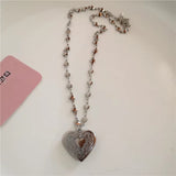 Fashionkova Y2K Heart Locket Pendant Openable Female Silver Color Stainless Steel Photo Necklace For Women Frame Charm Aesthetic EMO Jewelry