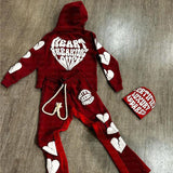Fashionkova  Y2K Hoodie Hip hop Streetwear Foam Heart Letter Print Letter print Pullover Men women Sweatshirt Harajuku Gothic Oversize Hooded