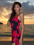Fashionkova Chic Flower Printed Square Neck Midi Dress For Women Fashion Sleeveless Backless High Slit Long Dresses Holiday Lady Beach Robes ootd