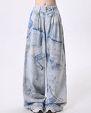 Fashionkova Denim Effect Print Trousers