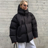 Fashionkova party look inspos Talenza Women's Winter Cotton Jacket Loose Parka Retro Bakery Jacket Casual Hooded Women's Warm Cotton Down Jacket Parka Top