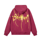 Fashionkova Embroidery Spider Zip Up Oversized Hoodie