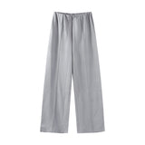 Fashionkova party look inspos Fashion Solid Long Pant Set for Women Casual O Neck Long Puff Sleeve Pullover Wide Leg Trousers Suit Female Commuter 2Pcs Outfit