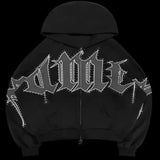 Fashionkova  Autumn and winter Y2K European and American street fashion letter zipper combined  printed loose fitting Harajuku  retro  hoodie