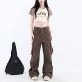 Fashionkova Downtown Girl Brown Cargo Pants