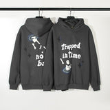 Fashionkova  Hooded Jacket Travis Scott Hip Hop Street Time Swirl Foaming Graffiti Print Letter Hoodie Sweatshirt Y2K Retro Casual Jacket black friday