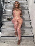 Fashionkova Jumpsuit Backless Cross Straps Sexy Shinning Vocation 2024 Spring Summer For Women'S Clothing Party Clubwear