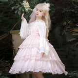 Fashionkova Victorian Vintage Lolita Dress Women Gothic Y2k Puff Short Sleeve Laminated Flounces Mini Dresses Bow Ruffles Princess Vestidos