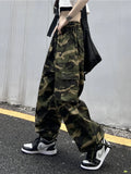 Fashionkova Party Outfit American Vintage Camouflage Cargo Pants Women Summer New Streetwear Loose Straight Wide Leg Trousers Woman