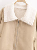Fashionkova party look inspos New winter fur one-piece jacket for women fashionable and versatile zipper sherpa warm jacket