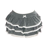 FashionKova-vintage outfits Sweet cute e-girl aesthetic Y2K Harajuku lace trim bow tie skirt sexy chic slim fashion streetwear gothic retro princess Bottoms