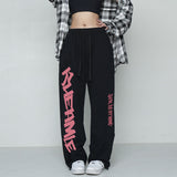 Fashionkova Party Outfit American Street Personality Sports Pants for Women Hip-hop Drawstring Design Women Trousers Trendy Summer All-match Y2K Pants