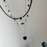 Fashionkova Y2K Cat Claw Star Heart Pendant Plush Leopard Bone Choker Charms Necklaces For Women Goth Aesthetic Accessories Grunge Jewelry