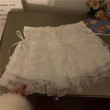 FashionKova-Lace Sexy Sweet Summer Skirt Women Clothes High Waist Harajuku White 2000s Kawaii Korea Bow Mini Skirts Y2k Femme Short Skirts
