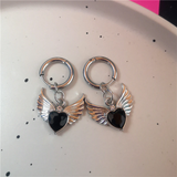Fashionkova Y2K Bowknot Stud Earrings Korean Fashion Cute Hoop Earrings for Women Kawaii Jewelry Charms Punk Earrings Accessories Goth
