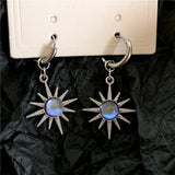 Fashionkova Moonlight Stone Sun Drop Earrings For Men Women Gothic Punk Vintage Y2K Cool Goth Grunge Jewelry Accessories 2024 New Fashion
