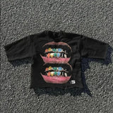 Fashionkova Streetwear T Shirt Y2K Hip Hop Punk Rock Letter Graphic Print Oversized TShirt Mens Womens Round Neck Cotton Short Sleeve Tops