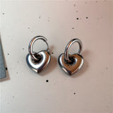 Fashionkova Punk Dangle Edgy Earrings Unique Detachable Stainless Steel Chunky Star Heart Moon Hoop Earrings For Women Men Statement Jewelry