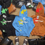 Fashionkova Christmas Gift outfit  Vintage Star Letter Printing Zipper Hoodie Y2K Harajuku Long Sleeve Sweatshirt 90S Goth Punk Oversized Jacket Casual Couple Top