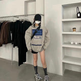 Fashionkova Vintage Patch Oversize Pullover Graphic Sweatshirt