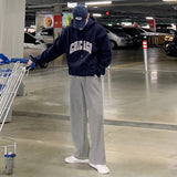 Fashionkova  No. 5421 DARK BLUE CHICAGO LETTERED HOODIE