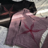 FashionKova-Harajuku Y2K retro women T-shirt long sleeve knitwear chic casual crewneck knitted Spring and autumn street top knitted sweater