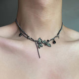 Fashionkova Y2K Dragonfly Necklace for Women Fashion Hip Hop Black Crystal Pendants Necklaces Splicing Chain Girls Rave Gift Gothic Jewelry