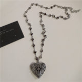 Fashionkova Gothic Punk Black Peach Heart Star Pendant Chain Necklace For Women Men Y2K Hip Hop Charm Trendy Jewelry Anniversary Accessories