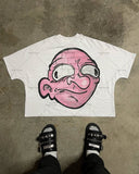 Fashionkova American hip hop street cartoon printed short sleeve T-shirt Men y2k Harajuku fashion summer casual loose couple shirt