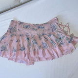 FashionKova-Fashion Y2K Girls Mini skirt Harajuku skirtCute millennial pleated pink Princes lace irregular Kawaii A-line skirt High Street