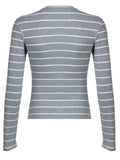 Fashionkova party look inspos Gray Stripe Star Print Casual Y2K Pullover Tee O Neck Basic Slim Long Sleeve Spring Autumn T Shirt Women Preppy Streetwear