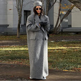 Fashionkova party look inspos Fashion Turn Down Collar Coat Women Autumn Winter Elegant Long Sleeve Lady Long Coats Chic Pocket Female Double Breasted Jacket