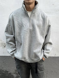 Fashionkova Christmas Gift outfit  2024 New Half Zipper Design Sweatshirts For Men Autumn Y2K Vintage Stand Collar Pullover Hoodies Korean Fashion Casual sudadera