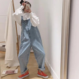 Fashionkova  Party Outfit  2025 New Korean Streetwear Denim Jumpsuit Women Loose Cute Jumpsuits Casual Fashion Girls Maxi Blue Jeans Overalls S-2XL