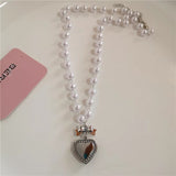 Fashionkova Y2K Heart Locket Pendant Openable Female Silver Color Stainless Steel Photo Necklace For Women Frame Charm Aesthetic EMO Jewelry