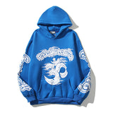 Fashionkova  Hooded Jacket Travis Scott Hip Hop Street Time Swirl Foaming Graffiti Print Letter Hoodie Sweatshirt Y2K Retro Casual Jacket black friday