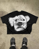 Fashionkova American hip hop street cartoon printed short sleeve T-shirt Men y2k Harajuku fashion summer casual loose couple shirt