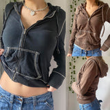 Fashionkova Sewing Thread Downtown Zip Up Hoodie