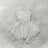 FashionKova-Fashion Y2k Spring/Summer White lace vest Dress for ladies Irregular pure Desire waist skirt summer fashion women's dress Emo