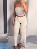 Fashionkova Solid Fringed Pants Women White Loose High Waisted Zipper Straight Leg Trousers Female 2025 Spring Autumn Casual Lady Streetwear