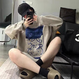 Fashionkova Vintage Patch Oversize Pullover Graphic Sweatshirt
