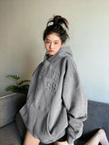 Fashionkova Text Pullovers Woman Clothing with Orint on Top Hoodies Hooded Letter Printing Baggy Loose Women's Sweatshirt Thick Goth 2000s M fairycore