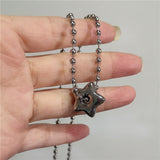 Fashionkova Simple Trendy Star Hollow Choker Necklace Pendant Neck Jewelry Grunge Charm Accessories Women Men's Fashion Party Chain Necklace