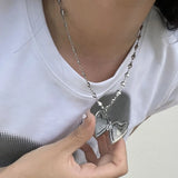 Fashionkova Sweet Cool Heart Chain Necklace Women Fashion Trend Carved Old Vintage Palace Style Openable Heart Photo Frame Pendant Necklace