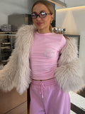 Fashionkova Sibybo Fashion Rhinestone Slim Crop Tops Women 2025 Spring Round Neck Long Sleeve Casual T-shirts Female Streetwear Basics Top Casual Outfit