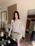 Fashionkova Yedinas Gothic Hollow Out Sexy Women T Shirt Long Sleeve Slim Y2k Grunge Aesthetic Tshirts Spring Ladies Tops Tee Shirt Femme