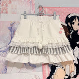 FashionKova-Kawaii MIni Skirt Summer Cute Y2K Women Clothes Grunge Korea White Short Skirts Sexy Streetwear Casual 2000s E Girl Lace Skirts